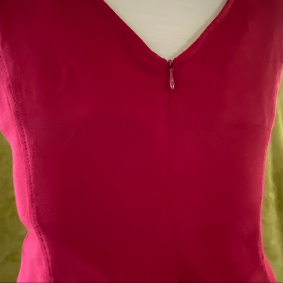 90s Express Stretch Sheath Dress sleeveless garnet red sz 12 like new - Picture 9 of 12